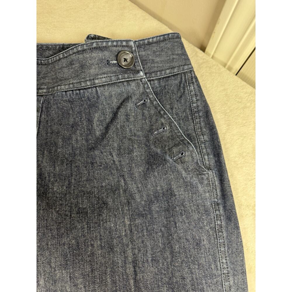 Ann Taylor Women’s Dark Wash Sailor Wide Leg Cuffed Trouser Jeans Size 6 - Picture 7 of 11